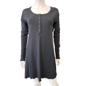 New ABOUND NORDSTROM Women's Black Long Sleeve Ribbed Knit Mini Dress Size M